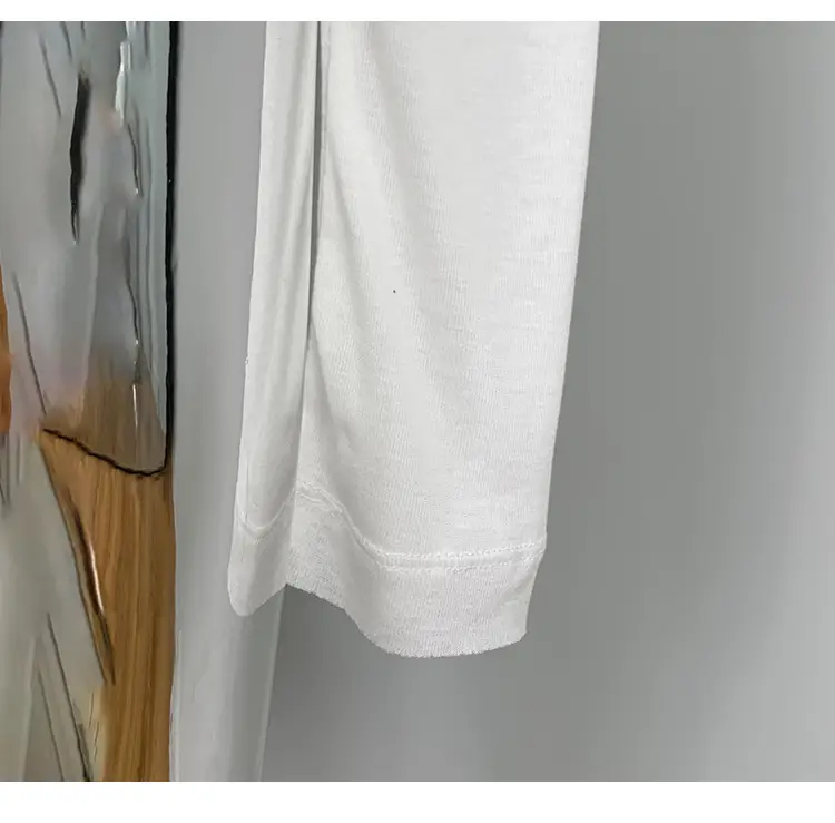 Pink Slimming Round Neck T-Shirt Top with Long Sleeve — feature 44