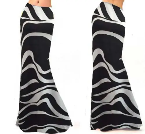 Women's Blue Black White Striped High Waist Skirt — feature 9