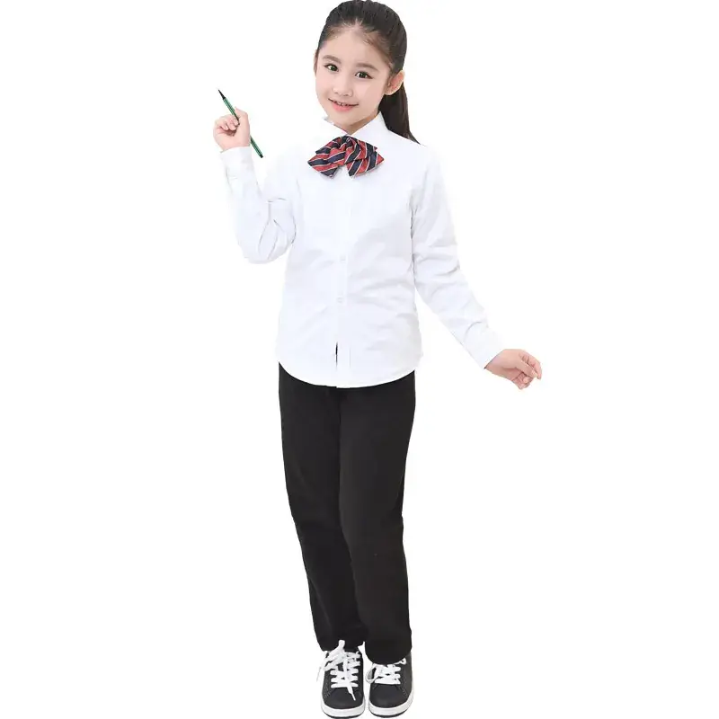 Girls Black Pleated School Skirt with Bow Tie