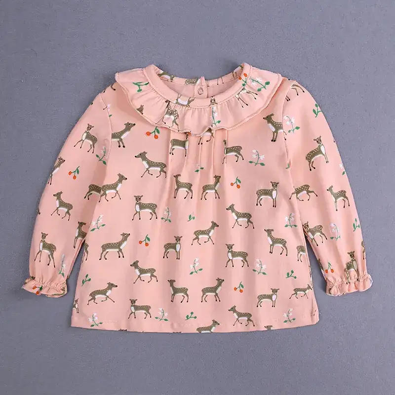 Girls Pink Llama Print Long Sleeve T-Shirt - Image 3