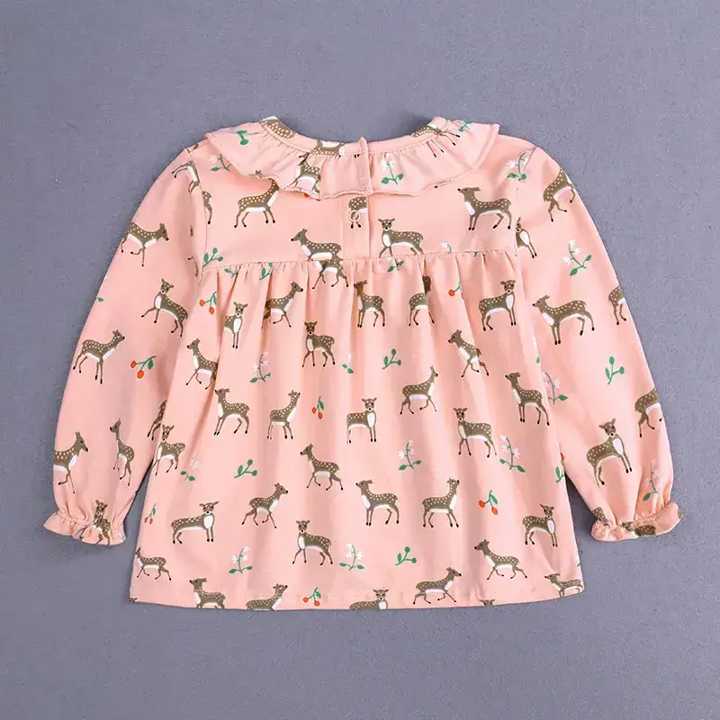 Girls Pink Llama Print Long Sleeve T-Shirt - Image 4