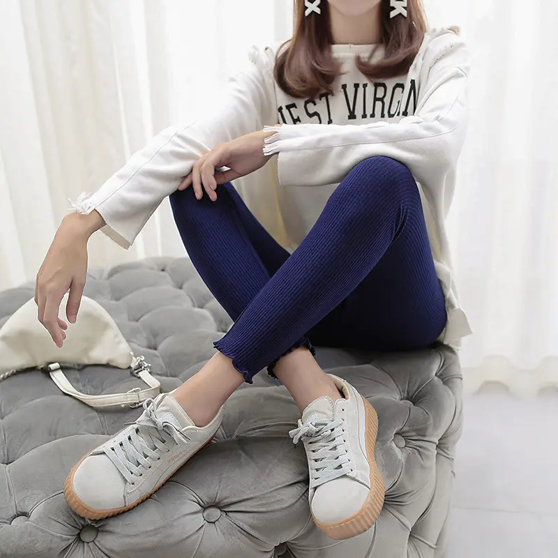 Japanese Style Slimming Rib Leggings Large Size - Image 10