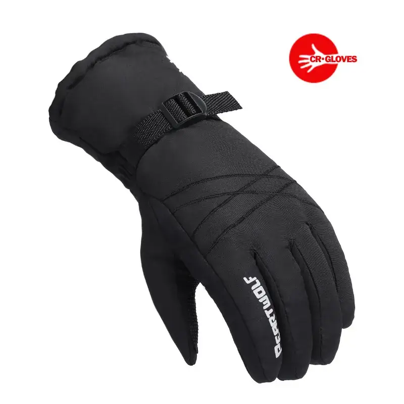Men's Waterproof Warm Motorcycle Gloves Black - Image 3