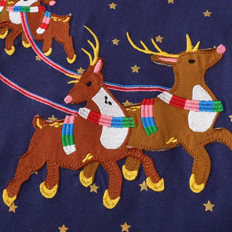 Autumn Girls Long Sleeve Dress Round Neck Christmas Style - Image 4