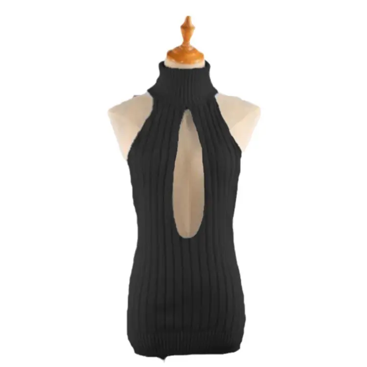 2025 Sexy Backless Knitted Turtleneck Top for Women - Image 10