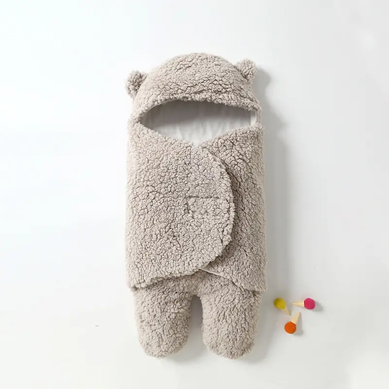 Newborn Fleece Sleeping Bag Split Leg Warm White - Image 15