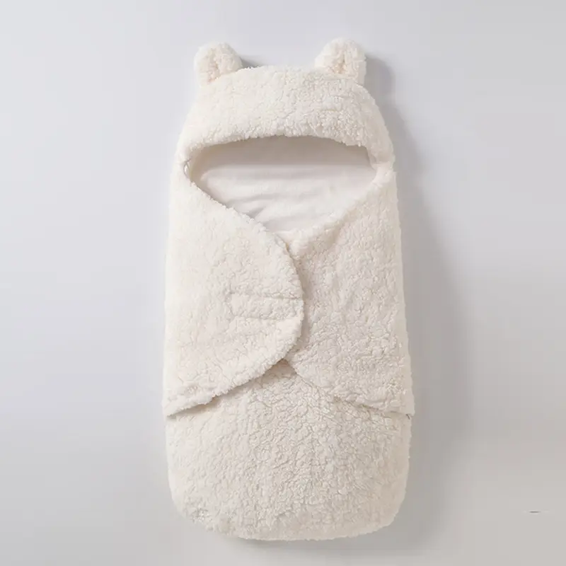 Newborn Fleece Sleeping Bag Split Leg Warm White - Image 10
