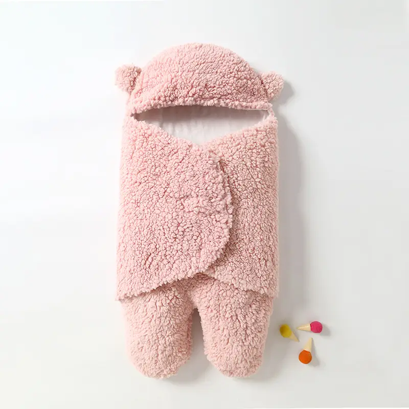 Newborn Fleece Sleeping Bag Split Leg Warm White - Image 2