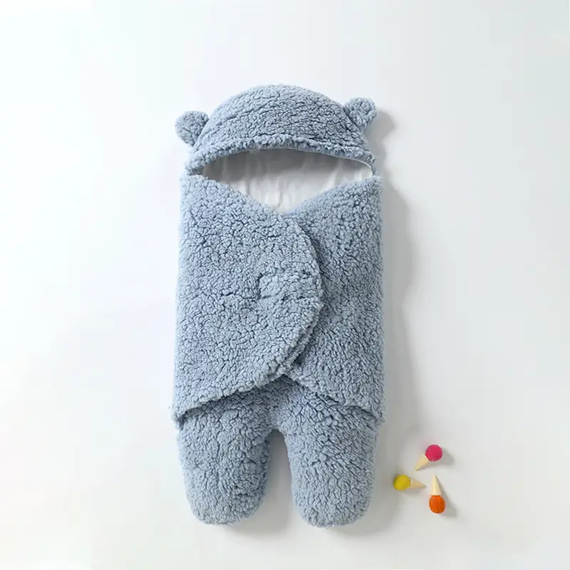 Newborn Fleece Sleeping Bag Split Leg Warm White - Image 3