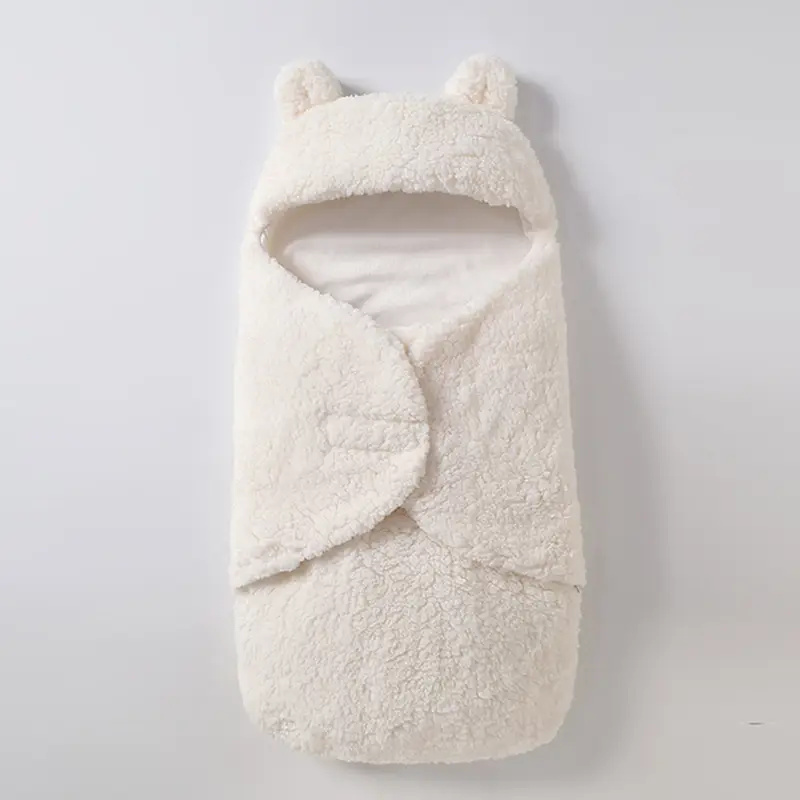 Newborn Fleece Sleeping Bag Split Leg Warm White - Image 4