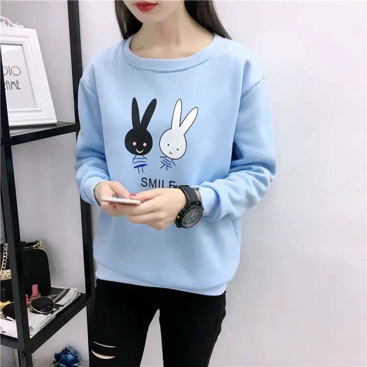 2025 Korean Style Pink Rabbit Sweatshirt for Women - Image 4