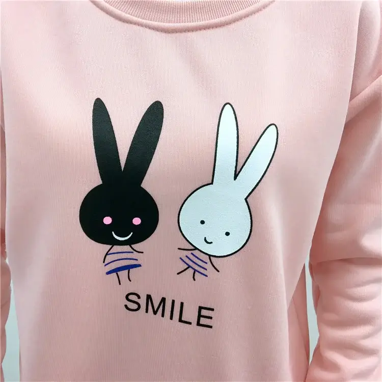 2025 Korean Style Pink Rabbit Sweatshirt for Women — feature 16
