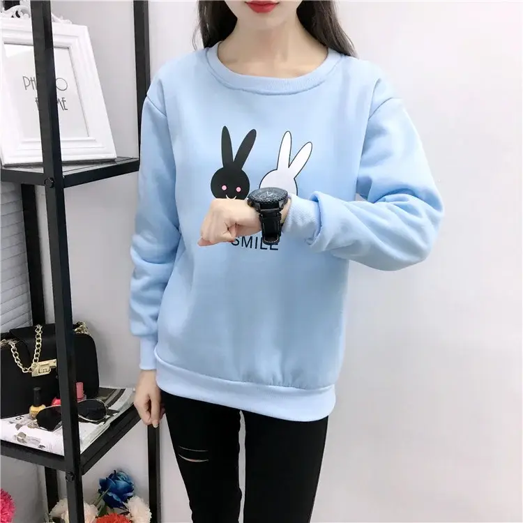 2025 Korean Style Pink Rabbit Sweatshirt for Women — feature 18