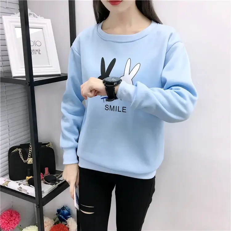 2025 Korean Style Pink Rabbit Sweatshirt for Women — feature 25