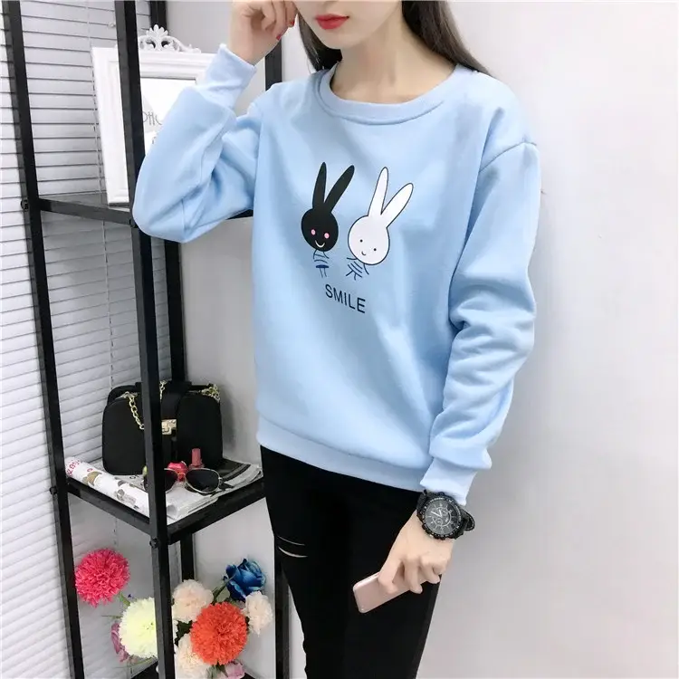 2025 Korean Style Pink Rabbit Sweatshirt for Women — feature 28
