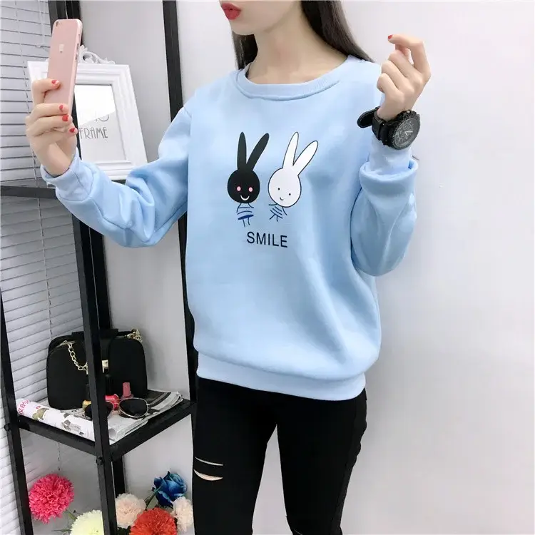 2025 Korean Style Pink Rabbit Sweatshirt for Women — feature 29