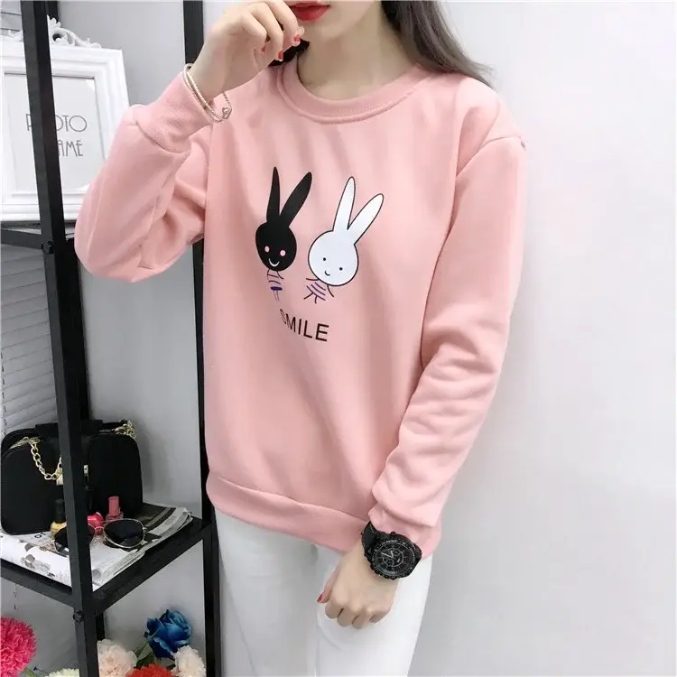 2025 Korean Style Pink Rabbit Sweatshirt for Women — feature 3