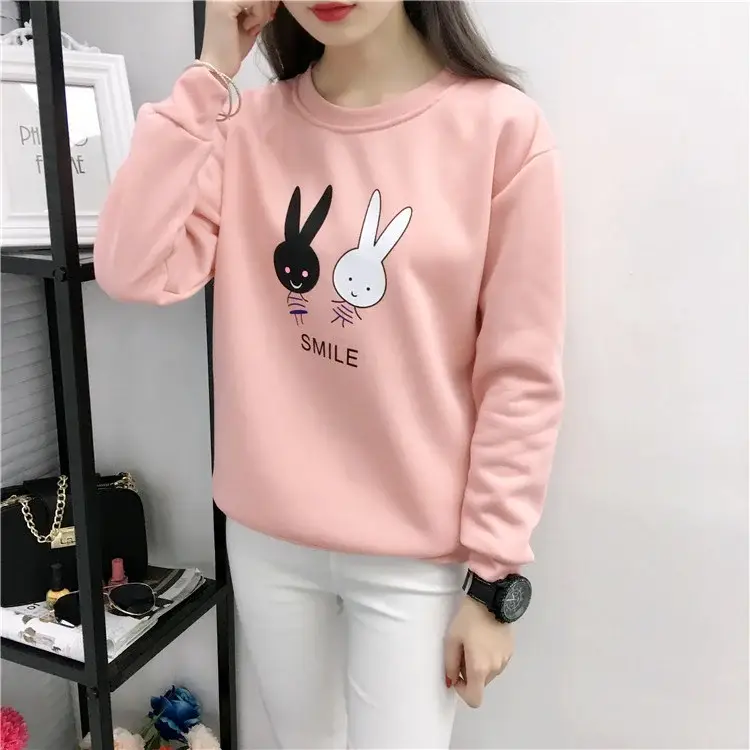 2025 Korean Style Pink Rabbit Sweatshirt for Women — feature 5