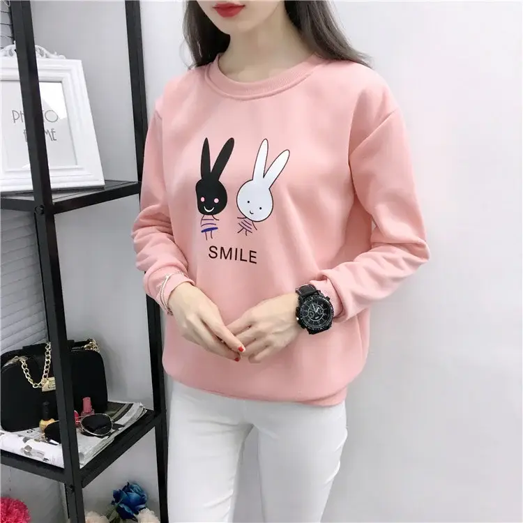 2025 Korean Style Pink Rabbit Sweatshirt for Women — feature 6