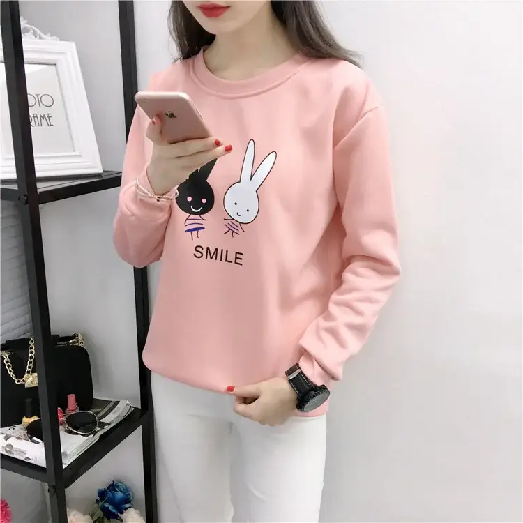 2025 Korean Style Pink Rabbit Sweatshirt for Women — feature 7