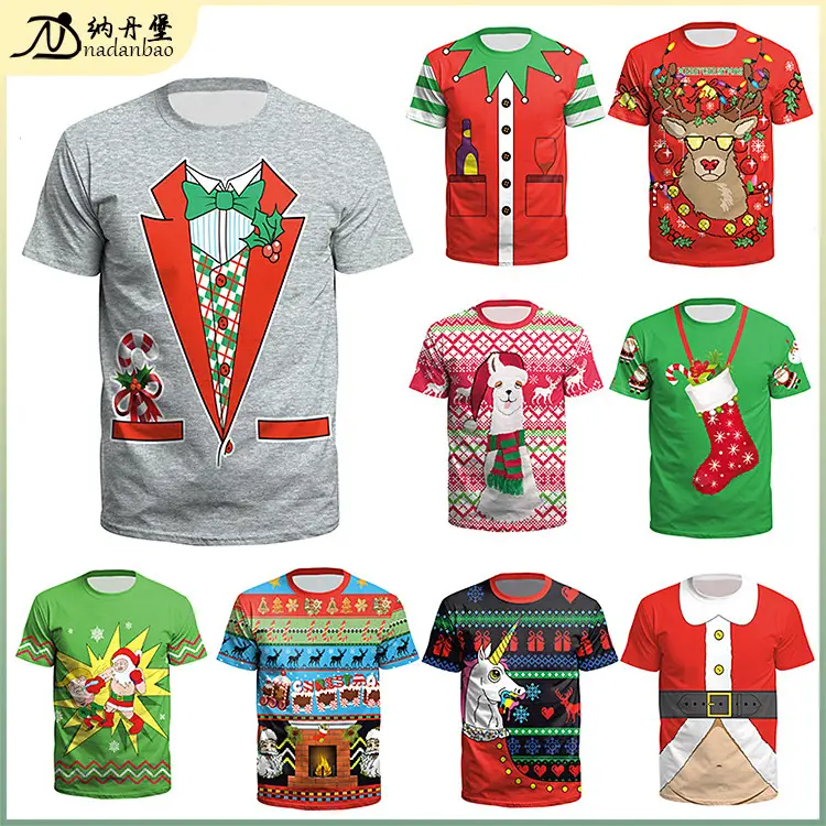 Christmas T-Shirt Green Santa Moon Design - Image 18
