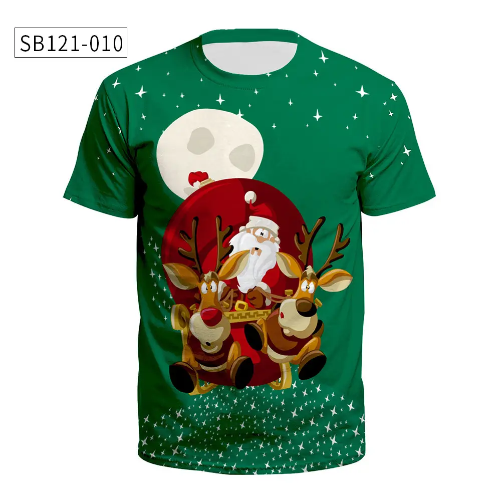 Christmas T-Shirt Green Santa Moon Design — feature 15