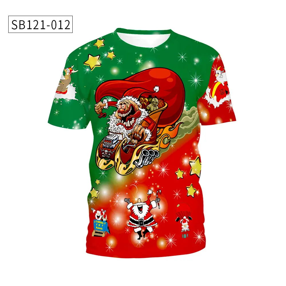 Christmas T-Shirt Green Santa Moon Design — feature 17
