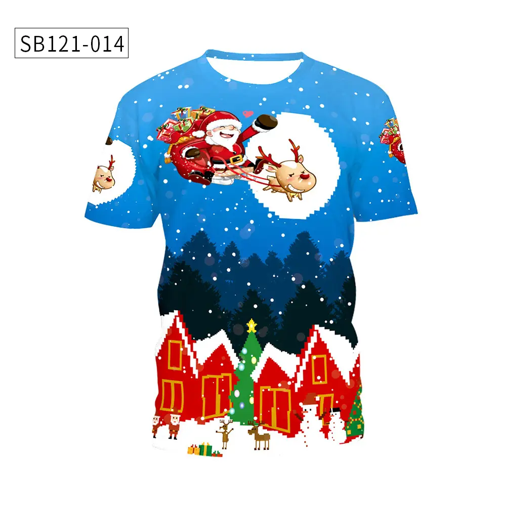 Christmas T-Shirt Green Santa Moon Design — feature 19