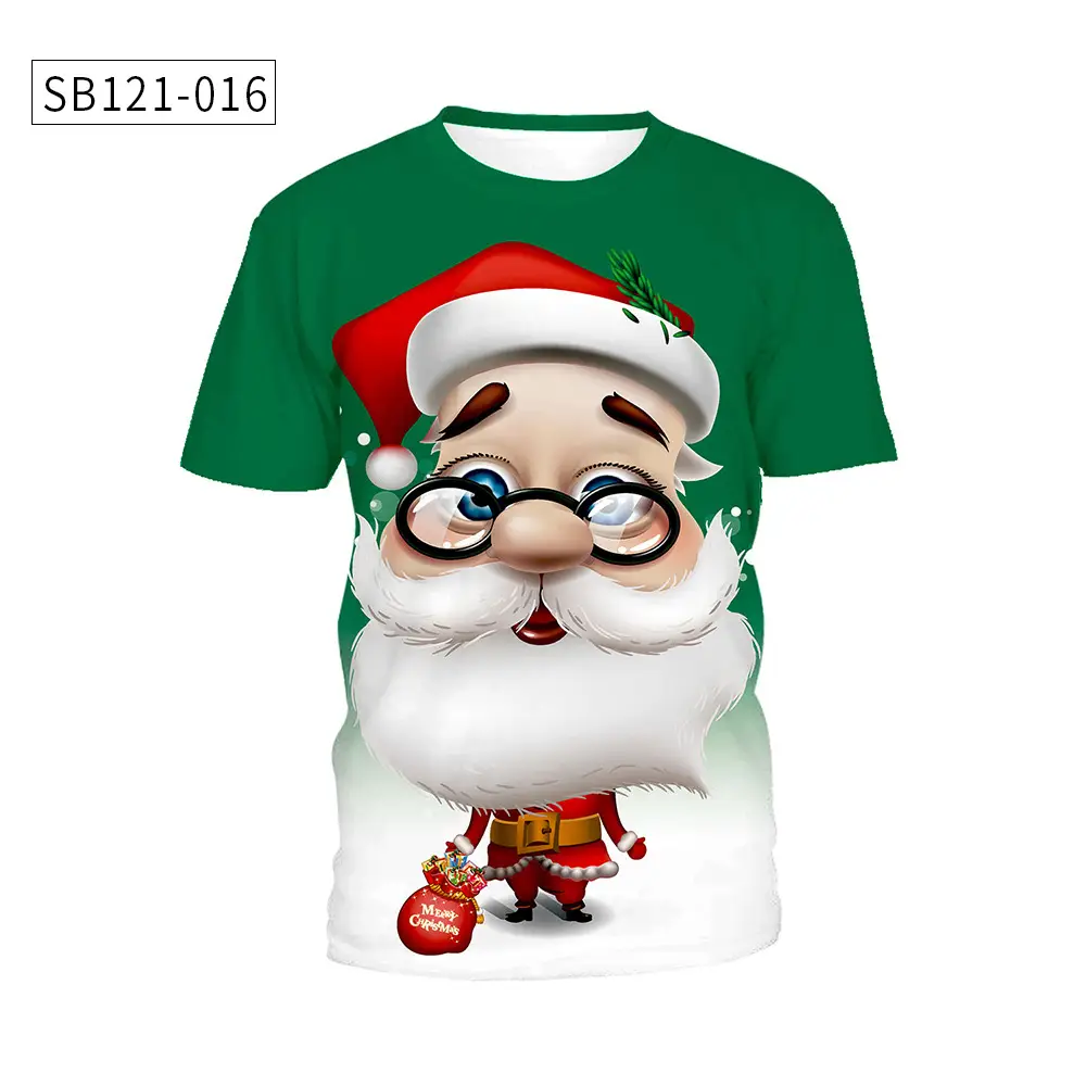 Christmas T-Shirt Green Santa Moon Design — feature 21
