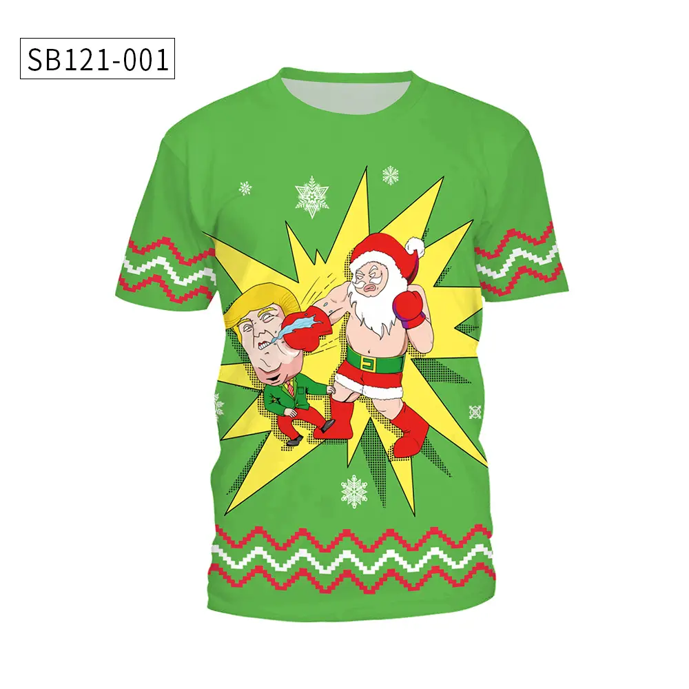Christmas T-Shirt Green Santa Moon Design — feature 6
