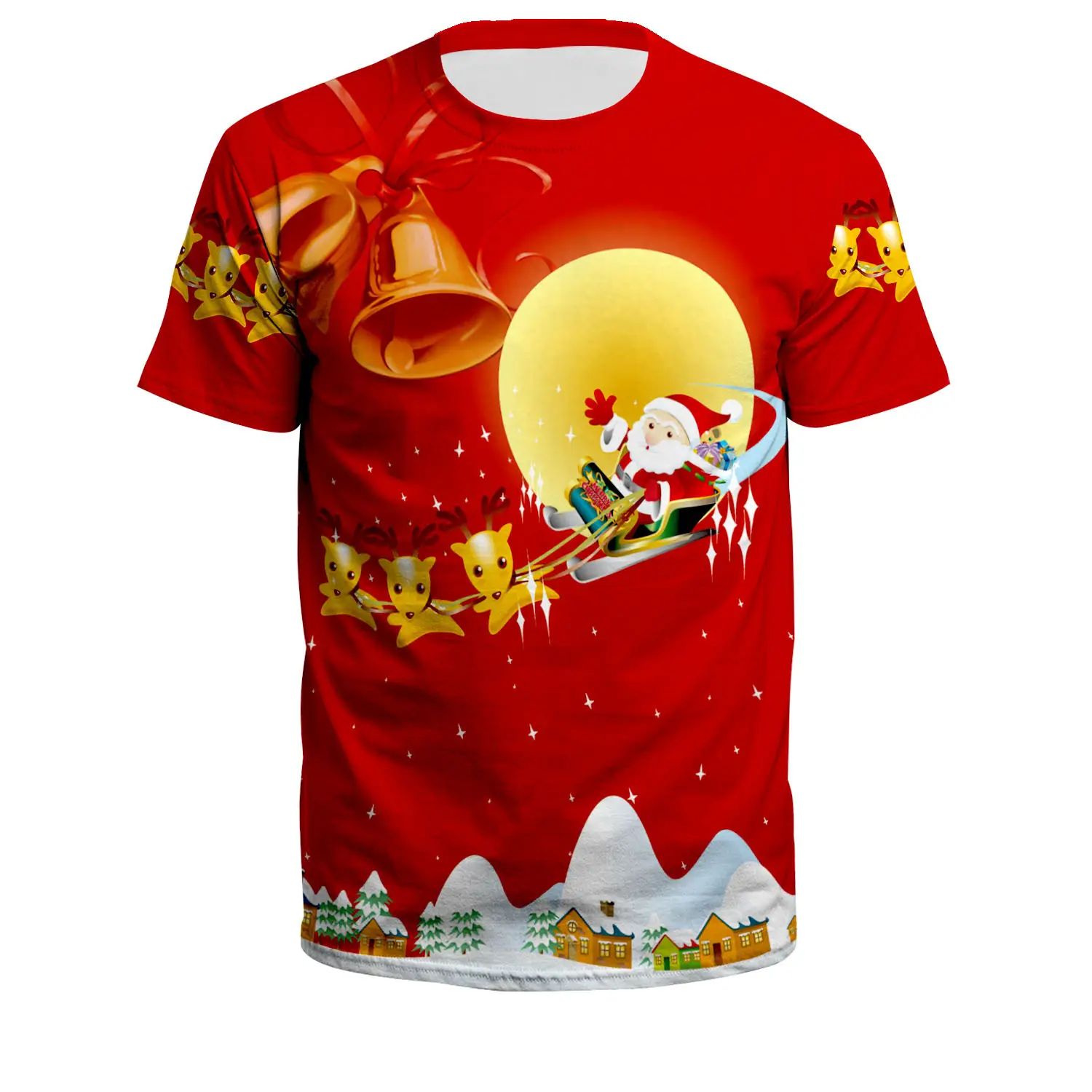 Christmas T-Shirt Green Santa Moon Design - Image 11