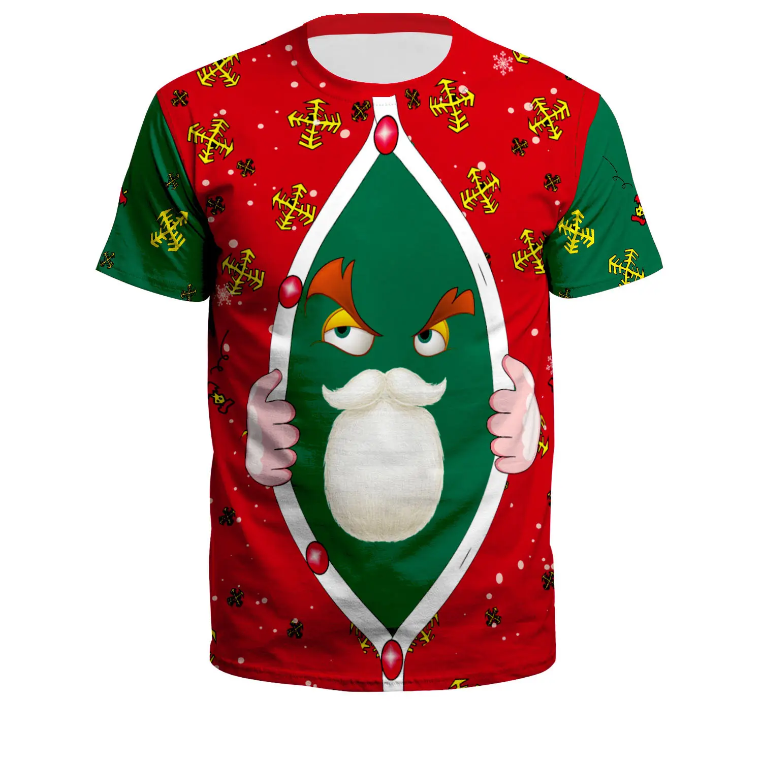 Christmas T-Shirt Green Santa Moon Design - Image 13