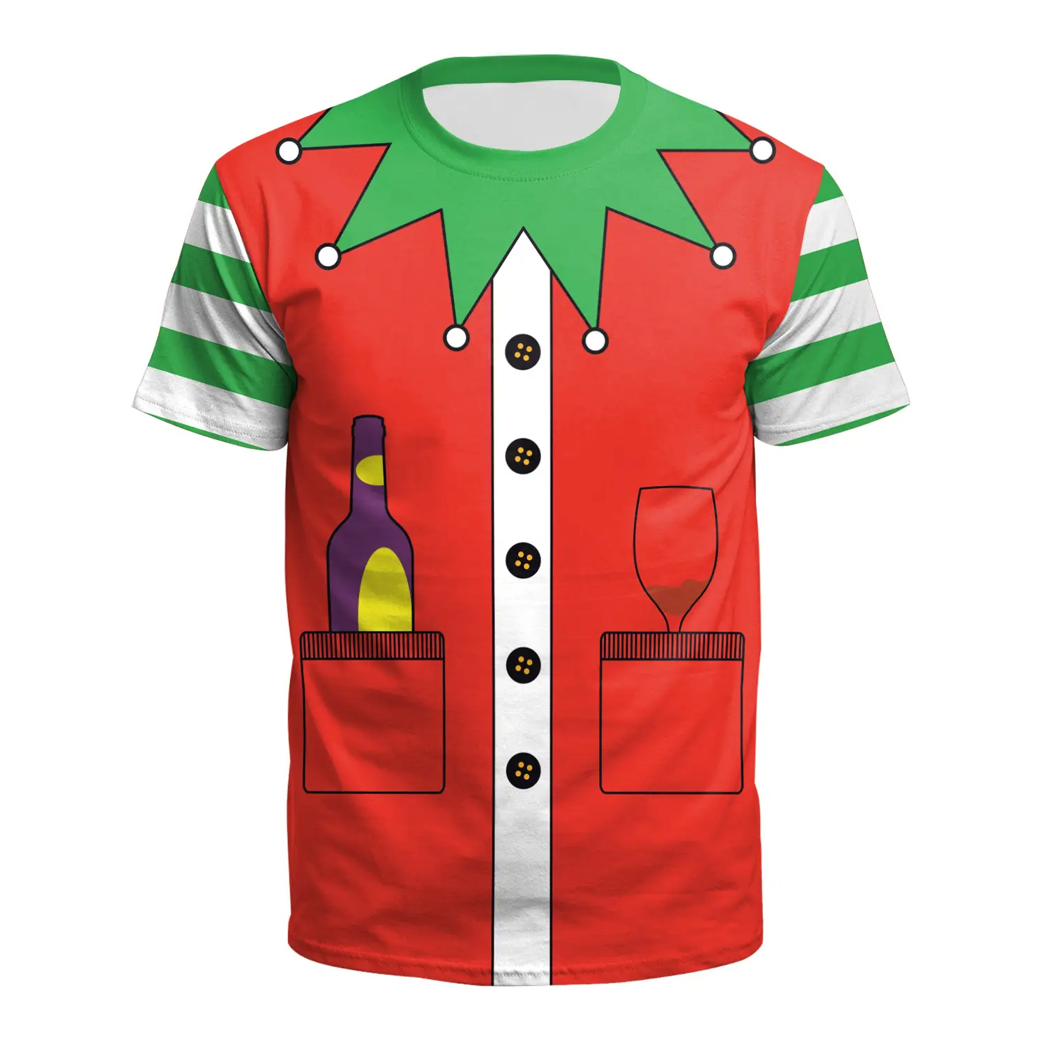 Christmas T-Shirt Green Santa Moon Design - Image 7