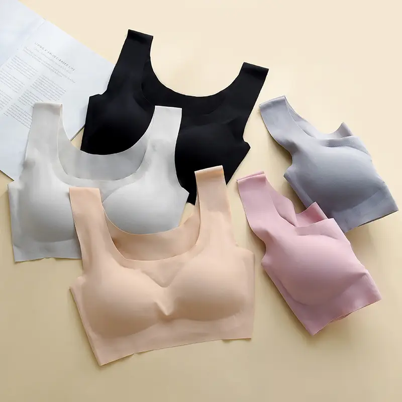 Factory Direct Sales Safety Seamless Push-Up Underwear Sports Yoga Vest No Rims Ice Silk Zero Restraint Sleep Bra