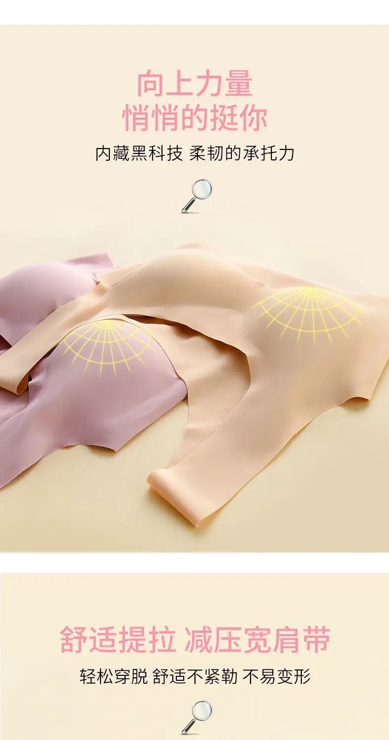 Factory Direct Sales Safety Seamless Push-Up Underwear Sports Yoga Vest No Rims Ice Silk Zero Restraint Sleep Bra — feature 16