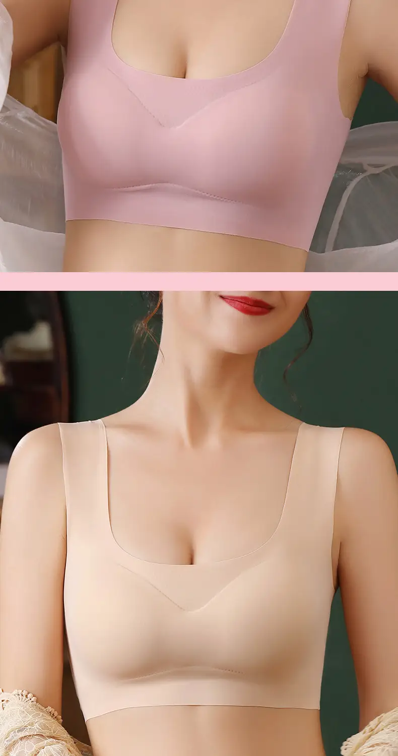 Factory Direct Sales Safety Seamless Push-Up Underwear Sports Yoga Vest No Rims Ice Silk Zero Restraint Sleep Bra — feature 20