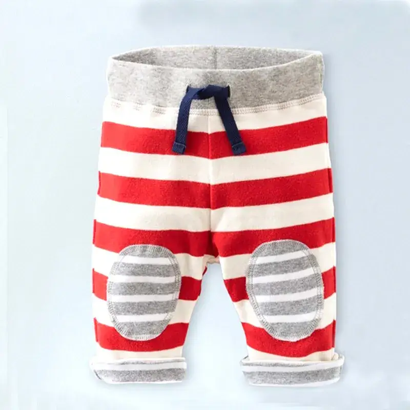 Kids Striped Knee Pads Pants Set 2025 Spring - Image 11