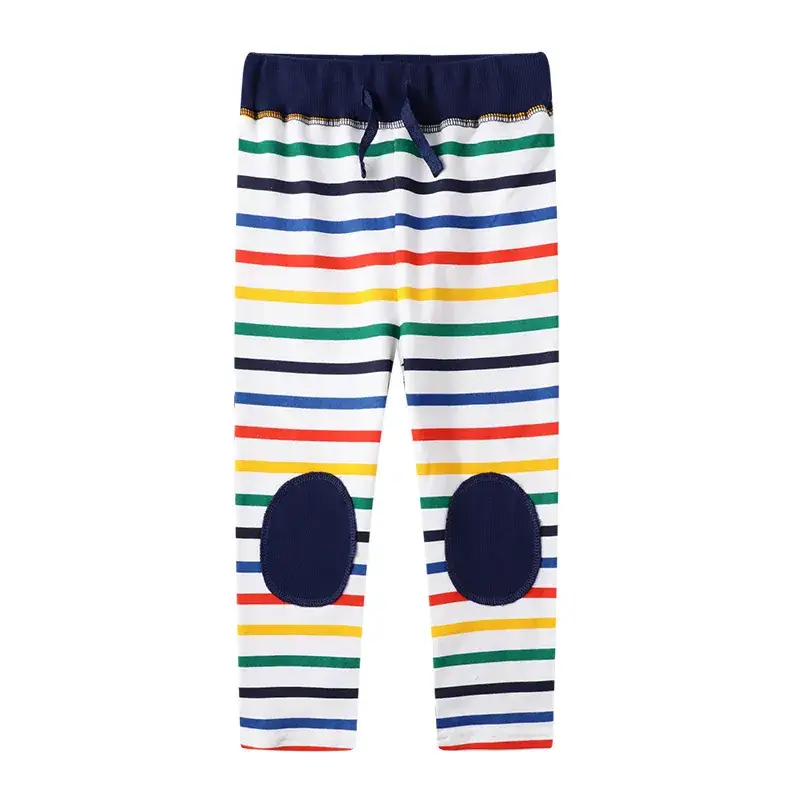 Kids Striped Knee Pads Pants Set 2025 Spring - Image 17