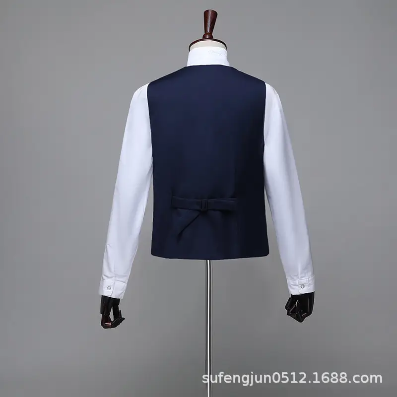 Men White Button-Up Vesting Suit KTV Host MC - Image 5