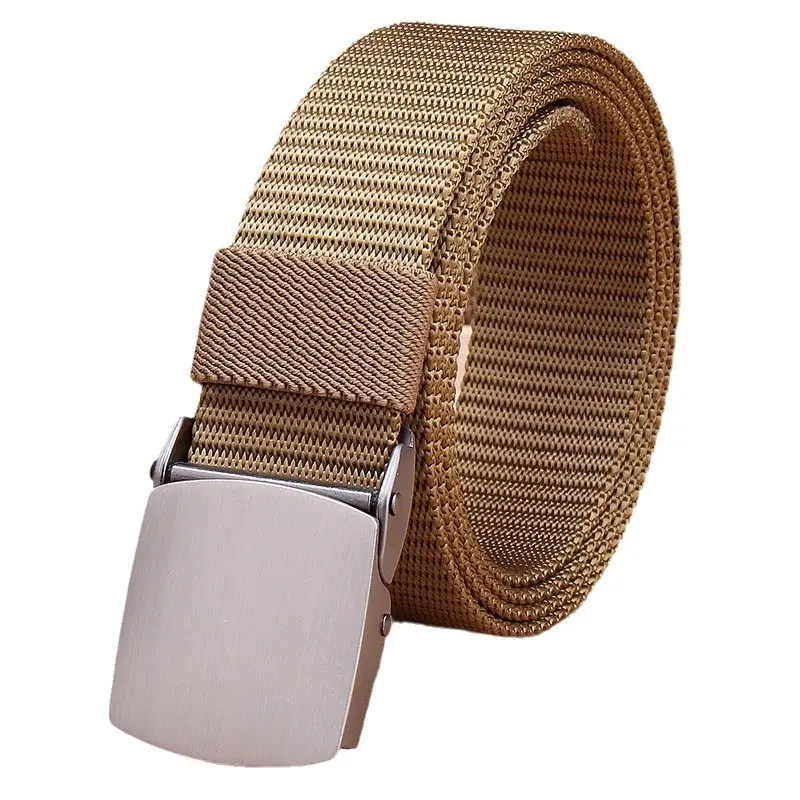 Men's Silver Buckle Belt Canvas Belt - Image 8