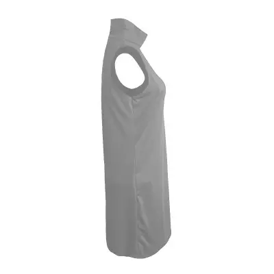 Trendy Grey Sleeveless Turtleneck Dress Plus Size - Image 2