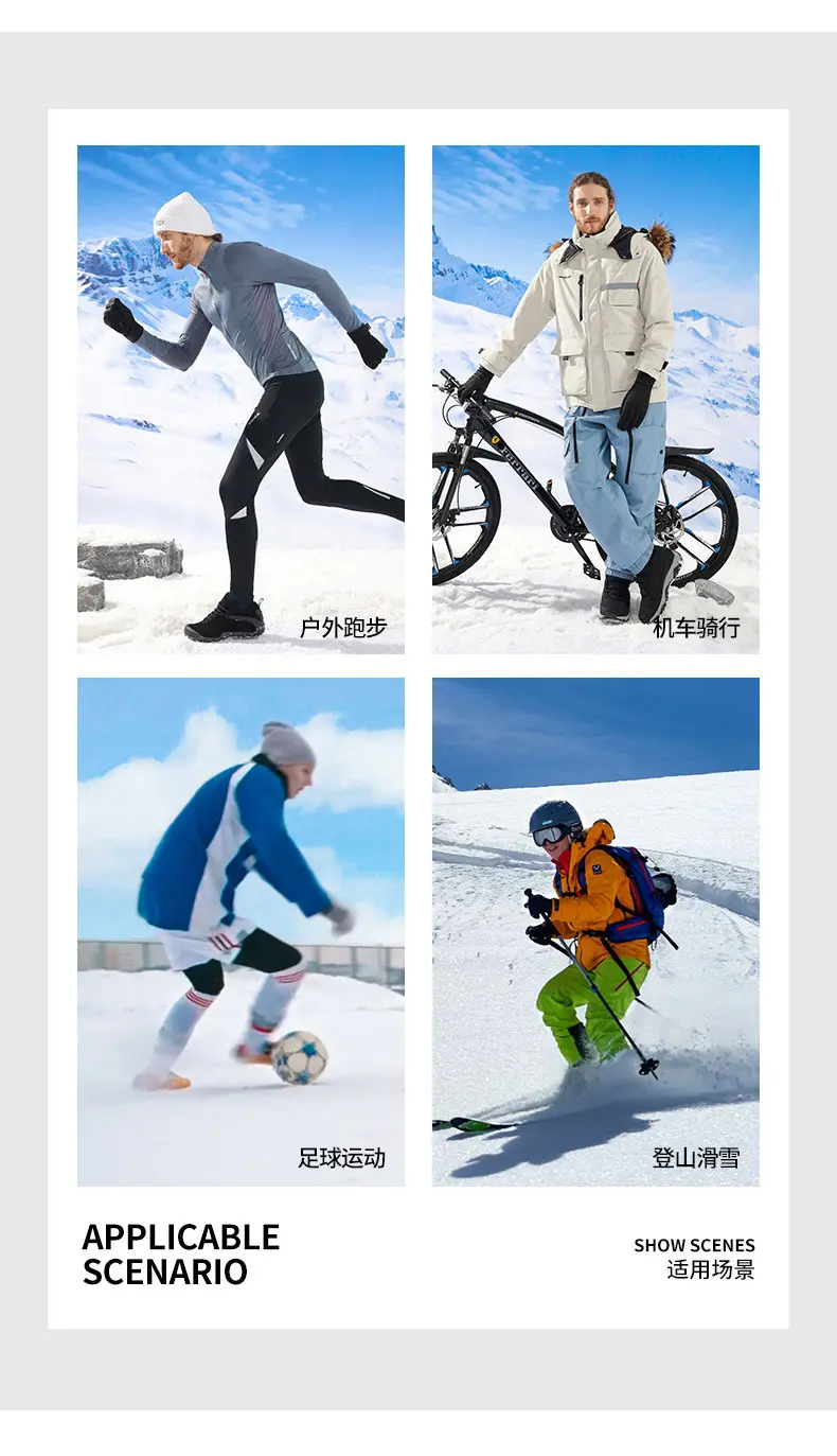 Winter Ski Gloves Touch Screen Non-Slip Windproof Cold Fleece Lined — feature 5