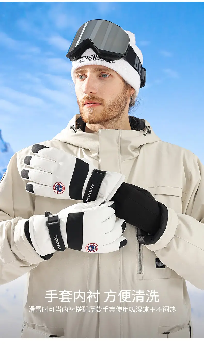 Winter Ski Gloves Touch Screen Non-Slip Windproof Cold Fleece Lined — feature 6