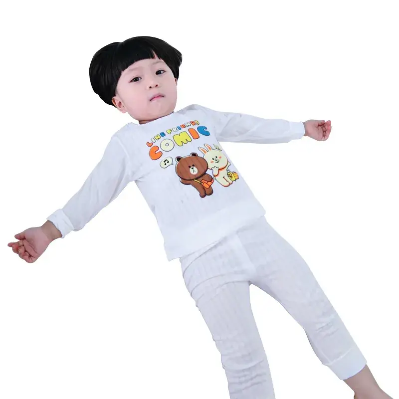 Korean Kids Cotton Pajamas for Baby Autumn Sleepwear