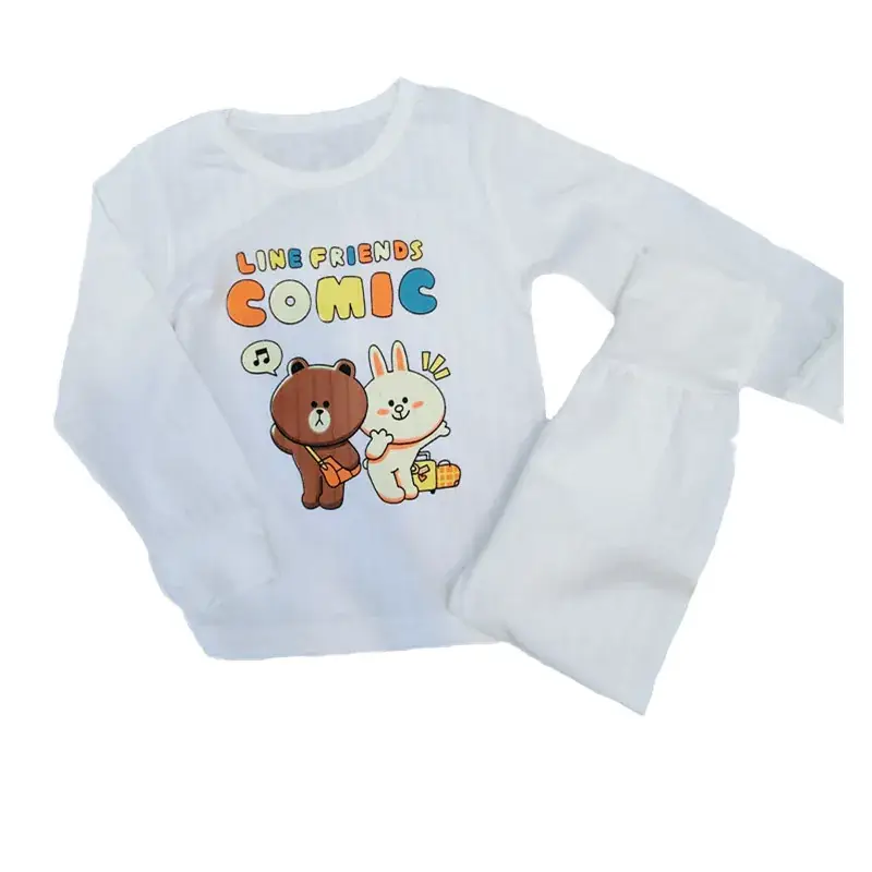 Korean Kids Cotton Pajamas for Baby Autumn Sleepwear