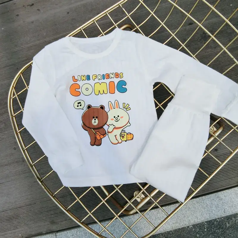 Korean Kids Cotton Pajamas for Baby Autumn Sleepwear