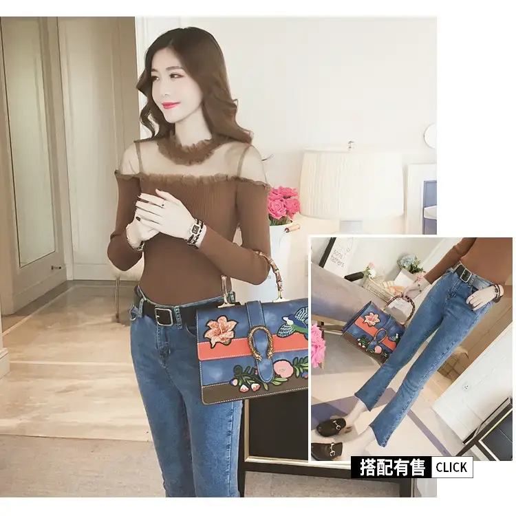 Women Long Sleeve Lace Top White Spinning — feature 10