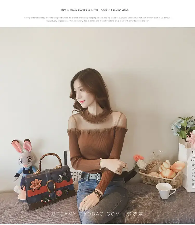 Women Long Sleeve Lace Top White Spinning — feature 15
