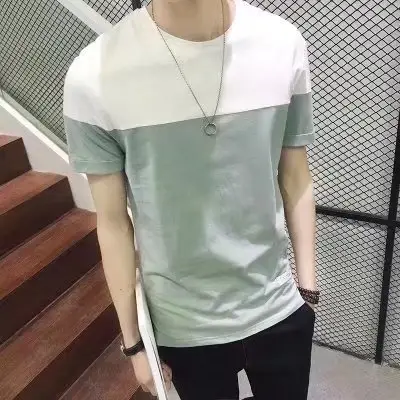 Men Cotton T-Shirt White Pink Half Sleeve Summer - Image 8