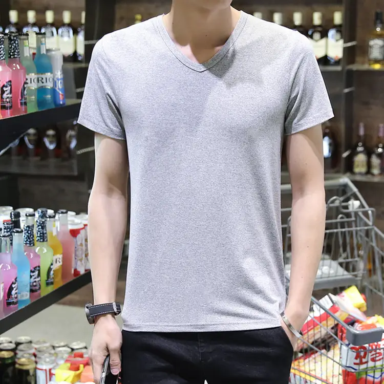 Men's Grey Long Sleeve T-Shirt Slim Fit 2018 Winter - Image 22